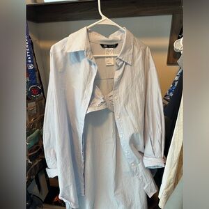 Zara White Stripe Button Down